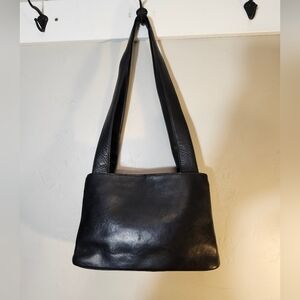 Perlina leather shoulder bag leather liner magnetic closure 2 compartments